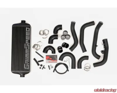 GrimmSpeed Red Piping Front Mount Black Coated Intercooler Kit Subaru STI 2015-2021 - 90258