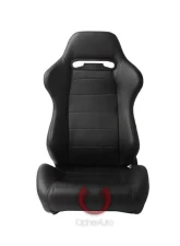 Cipher Auto Black Synthetic Leather Racing Seats - Pair                                     - CPA1013PBK - Image 7