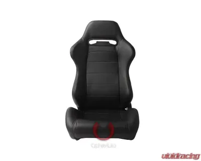Cipher Auto Black Synthetic Leather Racing Seats - Pair - CPA1013PBK