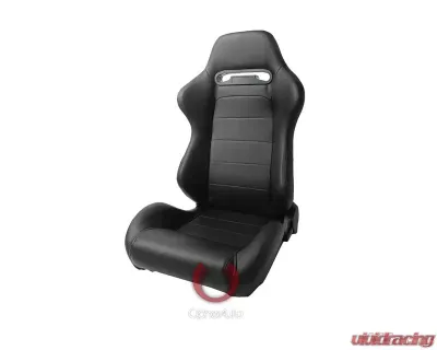 Cipher Auto Black Synthetic Leather Racing Seats - Pair - CPA1013PBK