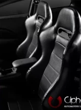 Cipher Auto Black Synthetic Leather Racing Seats - Pair                                     - CPA1013PBK - Image 5
