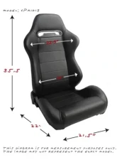 Cipher Auto Black Synthetic Leather Racing Seats - Pair                                     - CPA1013PBK - Image 6