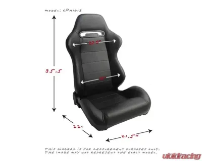 Cipher Auto Black Synthetic Leather Racing Seats - Pair - CPA1013PBK