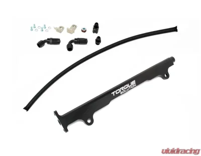 Torque Solution Black Billet Fuel Rail Mitsubishi Evolution X 2008-2015 - TS-EV-485BK