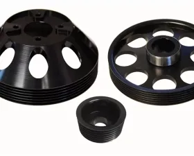 Torque Solution Black Lightweight Water Pump, Crank and Alternator Pulley Combo Hyundai Genesis Coupe 2010+