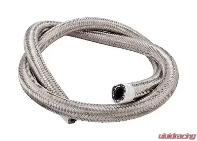 Torque Solution -6AN 20ft ID Stainless Steel Braided Rubber Hose - TS-RH-SR6-20