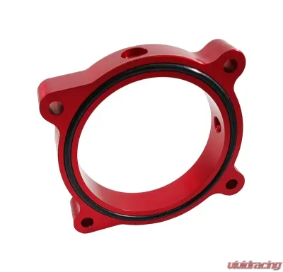 Torque Solution Throttle Body Spacer (Red) Ford Mustang GT 5.0L 2011-2022 - TS-TBS-032R