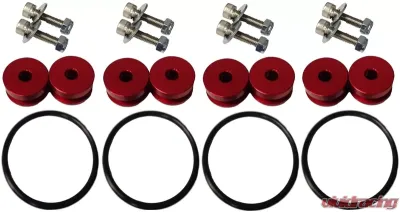 Torque Solution Red Universal Billet Bumper Quick Release Kit Combo - TS-UNI-026Rc