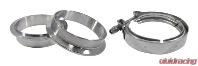 Torque Solution 3.75" (95mm) Stainless Steel V-Band Clamp & Flange Kit - TS-VBK-375
