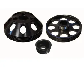 Torque Solution Black Lightweight Water Pump, Crank & Alternator Pulley Combo Hyundai Genesis Coupe 2010+