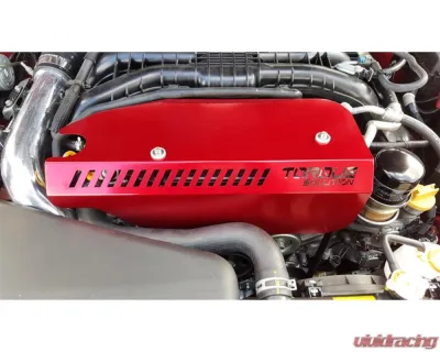Torque Solution Red Engine Pulley Cover Subaru WRX 2015+ - TS-SU-289R