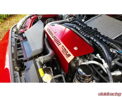 Torque Solution Red Engine Pulley Cover Subaru WRX 2015+ - TS-SU-289R