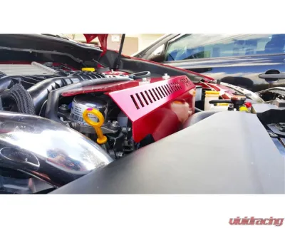 Torque Solution Red Engine Pulley Cover Subaru WRX 2015+ - TS-SU-289R