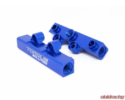 Torque Solution Blue V2 Billet Aluminum Top Feed Fuel Rails Subaru WRX | STI | Legacy GT | Forester XT 2002-2021 - TS-SU-400BU.2