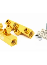 Torque Solution Gold V2 Billet Aluminum Top Feed Fuel Rails Subaru WRX | STI | Legacy GT | Forester XT 2002-2021                                     - TS-SU-400G.2 - Image 3