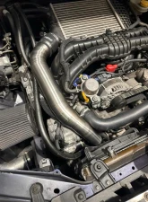 Torque Solution Titanium Burnt Blue Top Mount Charge Pipe Subaru WRX 2015-2021                                     - TS-SU-843-BU - Image 4