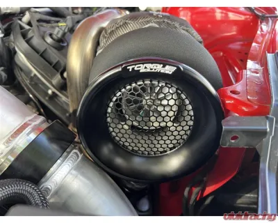 Torque Solution 4" Inlet Turbo Velocity Stack Shield Silver - TS-VS-740-S