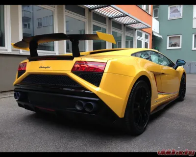 DMC Carbon Fiber Rear Wing Spoiler & Bonnet Supertrofeo E-GT Visible Carbon (Standard Carbon with lines, not as light as Pre-Peg) Lamborghini Gallardo 2009-2013 - 18934-VC