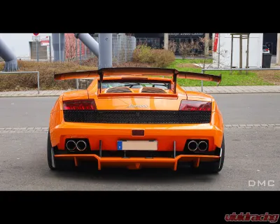 DMC Carbon Fiber Rear Wing Spoiler & Bonnet Supertrofeo E-GT Visible Carbon (Standard Carbon with lines, not as light as Pre-Peg) Lamborghini Gallardo 2009-2013 - 18934-VC
