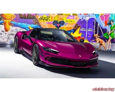 DMC Carbon Fiber Front Lips & F1 Canards Forged Carbon for Ferrari 296 GTB 2021-2025 - 19168-FC