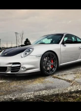 DMC Carbon Fiber Front Lip for Porsche 997 Turbo S 2010-2013, Visible Carbon Finish                                     - 19510-VC - Image 2
