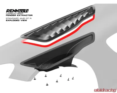 RENNtech Carbon Fiber Fender Extractors Mercedes-Benz 190 AMG GT R Pro 2017+ - 88.190.12.60