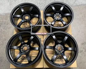 GramLights 57DR Wheel Set of 4 Subaru WRX STI 18x9.5 5x114.3 38mm Semigloss Black