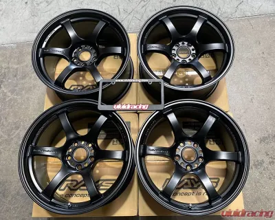 GramLights 57DR Wheel Set of 4 Subaru WRX STI 18x9.5 5x114.3 38mm Semigloss Black - VR-151104392