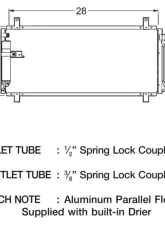 CSF A/C Condenser for Infiniti G35 3.5L 2003-2007, Parallel Flow Design, OE Quality                                     - 10390 - Image 2