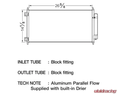 CSF A/C Condenser with Built-In Receiver Drier for Honda Accord 2.4L 2008-2012 - 10464