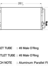CSF A/C Condenser for Isuzu Hombre 2.2L 1996-2000, Parallel Flow, 26.5" Length                                     - 10600 - Image 2
