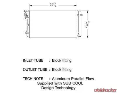 CSF A/C Condenser for Hyundai Genesis 3.8L 2012, Core Size 25 5/8" x 14 1/8" - 10681