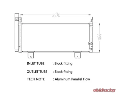 CSF A/C Condenser for Lexus GS450h 3.5L 2013-2014, Parallel Flow Design - 10727