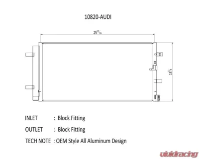 CSF Radiators A/C Condenser for Audi A4 Allroad 2013-2016, Aluminum, OE Replacement - 10820