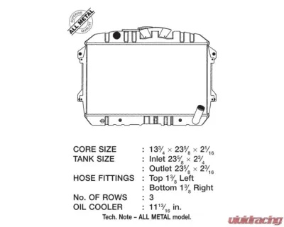 CSF Radiators OEM Plastic Radiator for Nissan 240Z 1970-1973, 260Z 1974-1975, Copper-Brass - 110