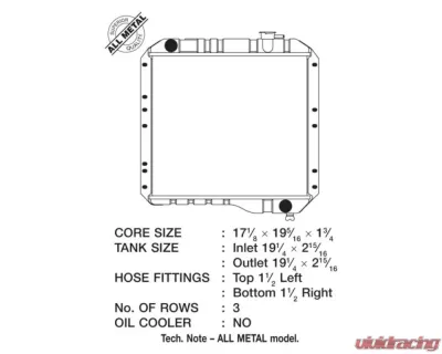 CSF Radiators OEM Plastic Radiator for Toyota Land Cruiser 1970-1980, 3 Rows, Copper-Brass - 180