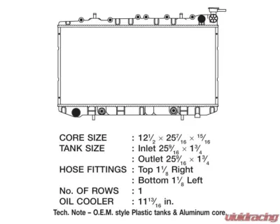 CSF Radiators Engine Coolant Radiator for Nissan 200SX 1995-1998, Sentra 1991-2000, Plastic-Aluminum Construction - 2458