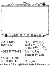 CSF Radiators OEM Plastic Radiator for Nissan 300ZX 1990-1996, Aluminum Core, 15 13/16" Length                                     - 2463 - Image 2