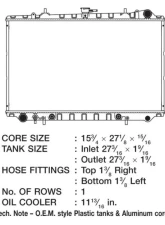 CSF Radiators Engine Coolant Radiator for Nissan Maxima 1989-1994, Plastic-Aluminum, 1 Row                                     - 2464 - Image 2