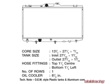 CSF Radiators OEM Plastic Radiator for GEO Prizm 1993-1997 | Toyota Corolla 1993-1997 - 2468