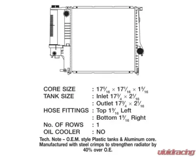 CSF Radiators OEM Plastic Radiator for BMW 3-Series 1991-1999 & Z3 1996-1998, Aluminum Core - 2524