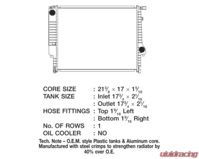 CSF Radiators OEM Plastic Engine Coolant Radiator for BMW 3-Series 1992-1999, 21 11/16" Core - 2526