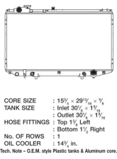 CSF Radiators OEM Plastic Engine Coolant Radiator for Lexus GS 1998-2005, 15 13/16" x 29 13/16"                                     - 2606 - Image 2