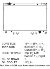 CSF Radiators OEM Plastic Radiator for Lexus LS 1995-2000, 15 13/16" Core, Aluminum                                     - 2607 - Image 2