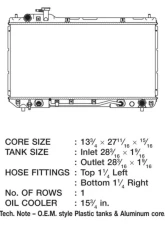 CSF Radiators OEM Plastic Engine Coolant Radiator for Toyota RAV4 1998-2001, 1 Row, Aluminum Core                                     - 2624 - Image 2