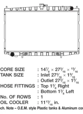 CSF Radiators OEM Plastic Radiator for Nissan Altima 1993-1999, 14 7/8" x 27 1/16"                                     - 2651 - Image 2