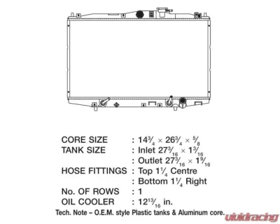CSF Radiators OEM Plastic Radiator for Honda Accord 1998-2002, Direct Fit Replacement - 2722