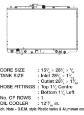 CSF Radiators OEM Plastic Radiator for Acura TL 1999-2001, Honda Accord 1998-2002, Aluminum Core                                     - 2798 - Image 2