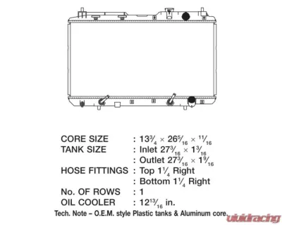CSF Radiators OEM Plastic Radiator for Honda CR-V 1997-2001, Direct Fit, Durable Design - 2801