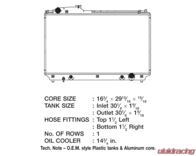 CSF Radiators Engine Coolant Radiator for Lexus LS 2001-2006, Plastic Tank-Aluminum Core - 2806